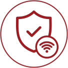 Icon depicting a shield and the WiFi symbol